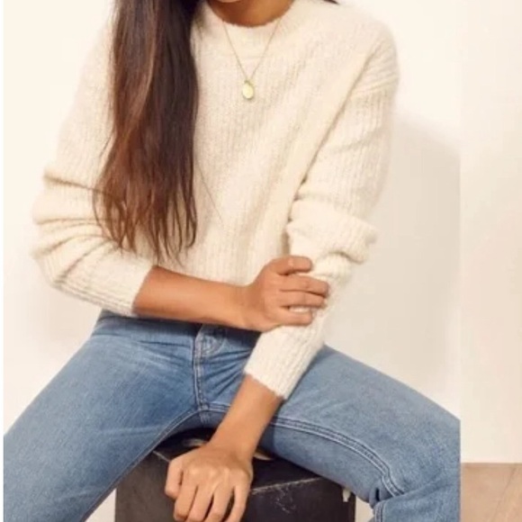 Reformation Finn Sweater in Ivory Size XS - Picture 2 of 3